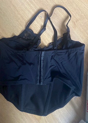 Dantelli Lacivert Straplez Gotik Büstiyer - Görsel 3