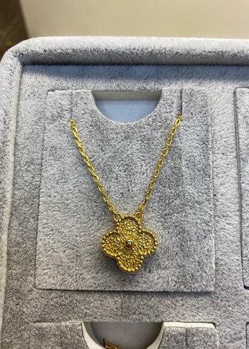 Altın Renk Van Cleef  Zincirli Kolye - Görsel 3