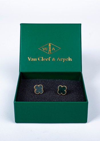 Altın Renkli Van Cleef küpe - Görsel 5