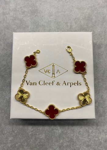 Van Cleef & Arpel Kırmızı Zincir Detaylı Bileklik - Görsel 5