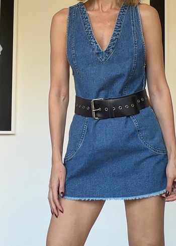 Jean mini elbise - Görsel 6