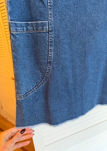 Jean mini elbise - Görsel 4