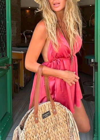 Somon rengi mini tulum - Görsel 2