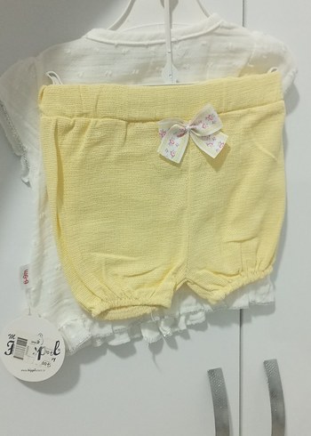 Sarı Fırfırlı Bebek Kız Takımı