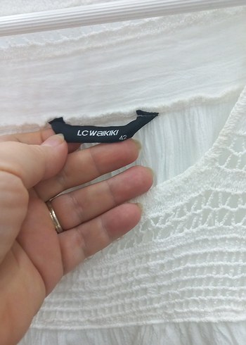 Kadın Beyaz Keten Uzun Kollu Bluz - Görsel 3