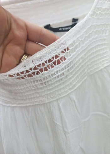 Kadın Beyaz Keten Uzun Kollu Bluz - Görsel 2