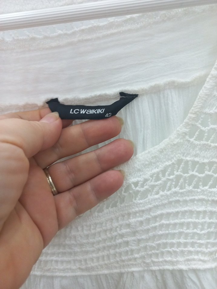 Kadın Beyaz Keten Uzun Kollu Bluz - Görsel 3