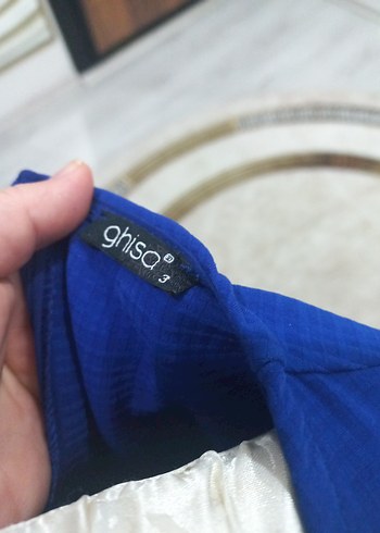 Uzun Kollu Mavi Kadın Elbise - Görsel 3