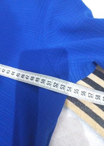 Uzun Kollu Mavi Kadın Elbise - Görsel 5