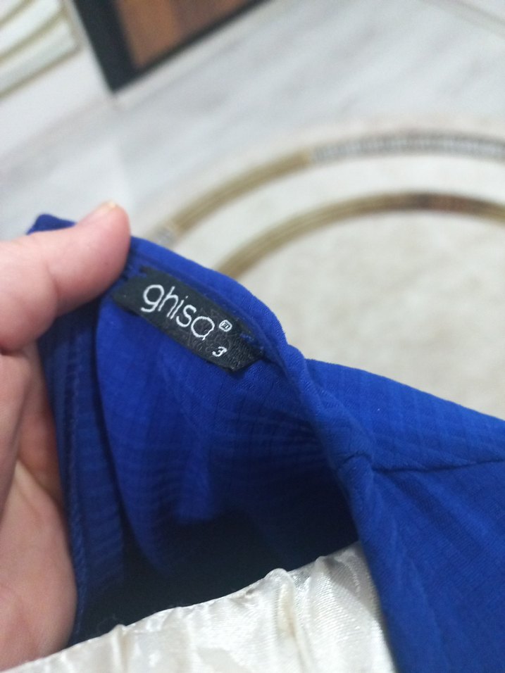 Uzun Kollu Mavi Kadın Elbise - Görsel 3