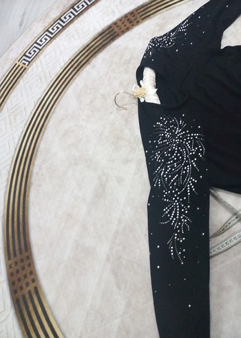 Siyah Payetli Uzun Kollu Triko Tunik - Görsel 3