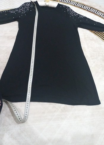 Siyah Payetli Uzun Kollu Triko Tunik - Görsel 4
