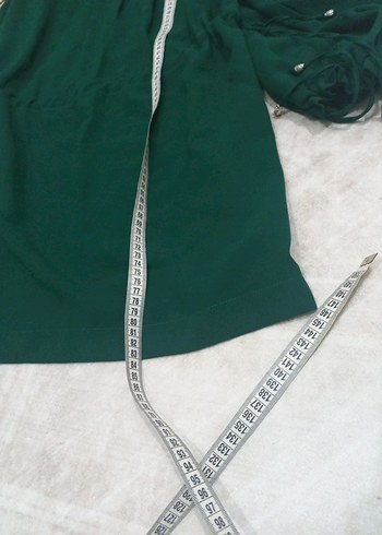 Düğmeli Yeşil  Tunik Midi Boy - Görsel 7