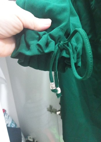 Düğmeli Yeşil  Tunik Midi Boy - Görsel 5