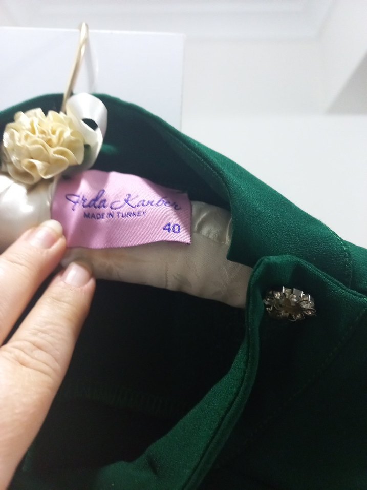 Düğmeli Yeşil  Tunik Midi Boy - Görsel 4