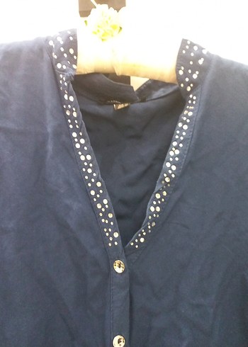 Bohem Tarzı Lacivert Uzun Kollu Keten Gömlek - Görsel 2