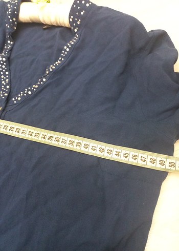 Bohem Tarzı Lacivert Uzun Kollu Keten Gömlek - Görsel 6