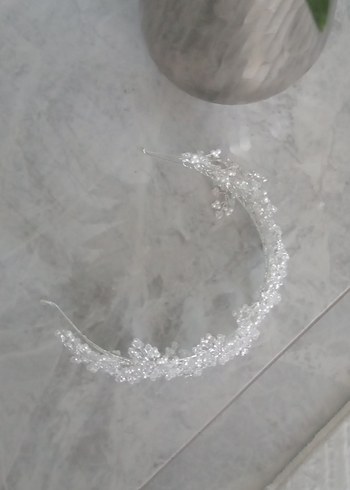 Aysira Boncuk İşlemeli Beyaz Düğün Aksesuarı