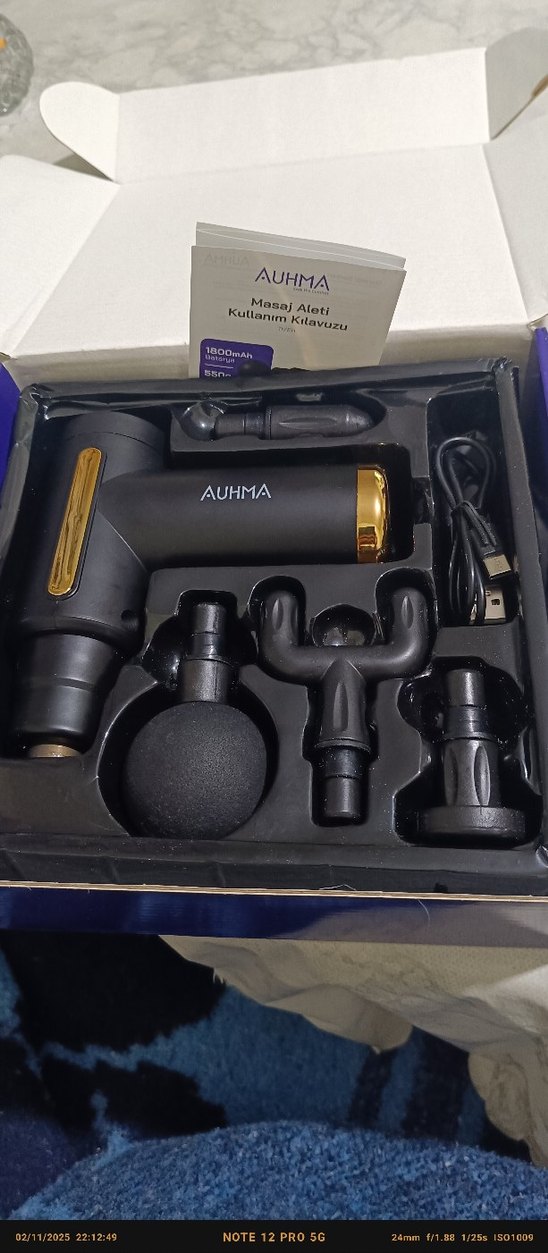 AUHMA Masaj Tabancası Seti Gold - Görsel 2