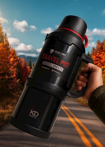 Travel-pot Siyah Renkli Termos - Görsel 2