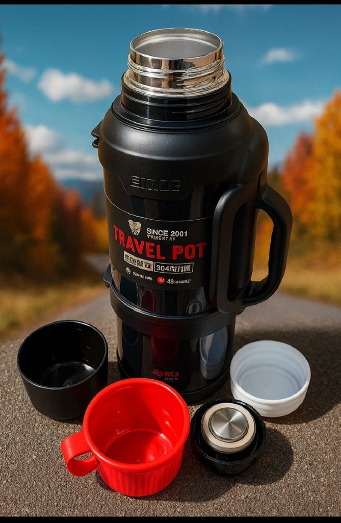 Travel-pot Siyah Renkli Termos - Görsel 5