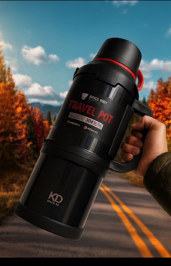 Travel-pot Siyah Renkli Termos - Görsel 2