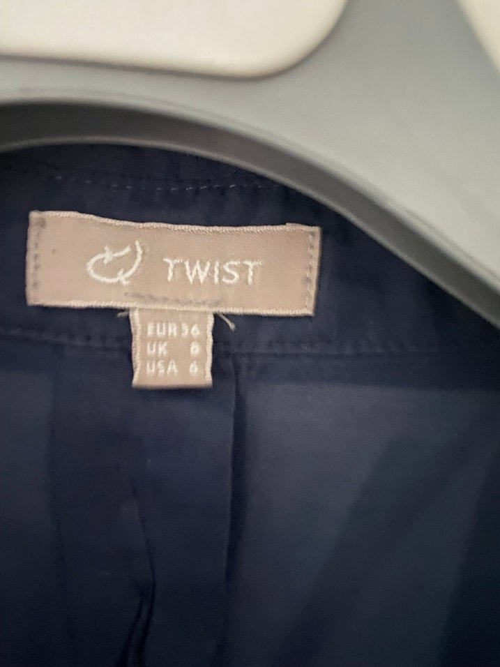 TWİST PAYETLİ  Cep Detaylı Lacivert Kadın Gömlek - Görsel 3