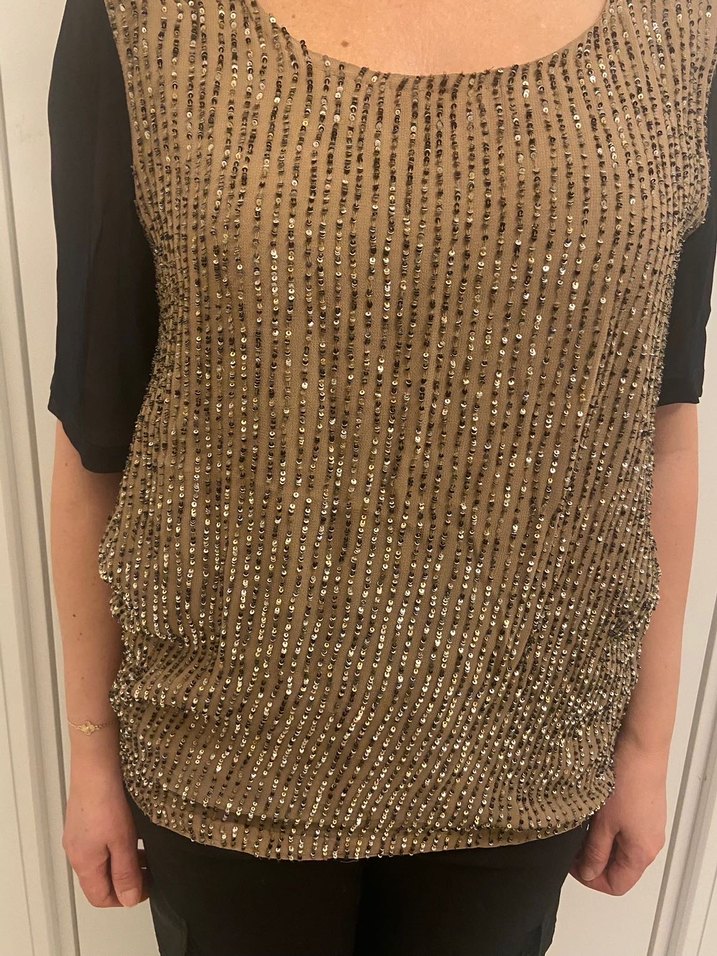 TWİST Boncuk İşlemeli Parlak Kahverengi Kadın Bluz - Görsel 2