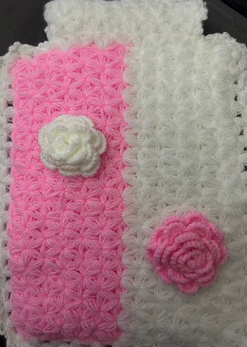 Pembe ve Beyaz Renkli Banyo Lifi Gelin Bohçası - Görsel 2