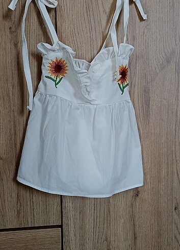 6-9 Ay Beden beyaz Renk Ay çiçeği bebek elbise 
