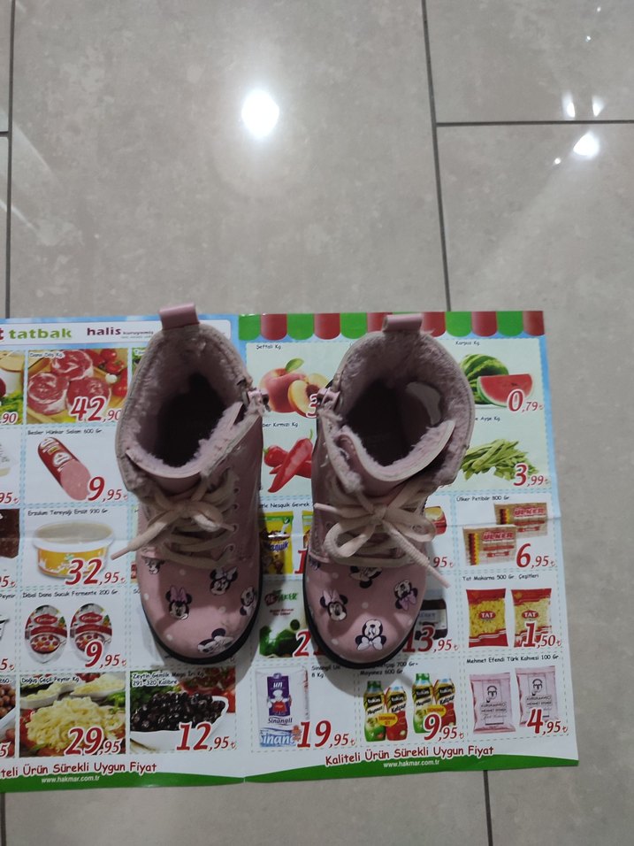 Kız Çocuk Pembe Desenli Lastikli Bot - Görsel 4