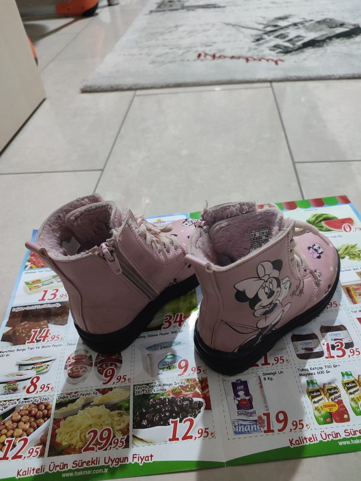 Kız Çocuk Pembe Desenli Lastikli Bot - Görsel 3