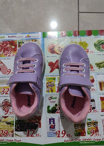 Mor Baskılı Kız Çocuk Spor Ayakkabı polaris - Görsel 3