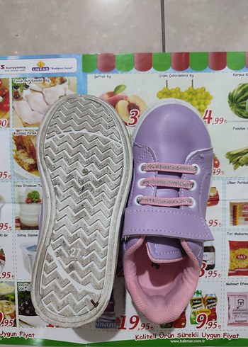 Mor Baskılı Kız Çocuk Spor Ayakkabı polaris - Görsel 4