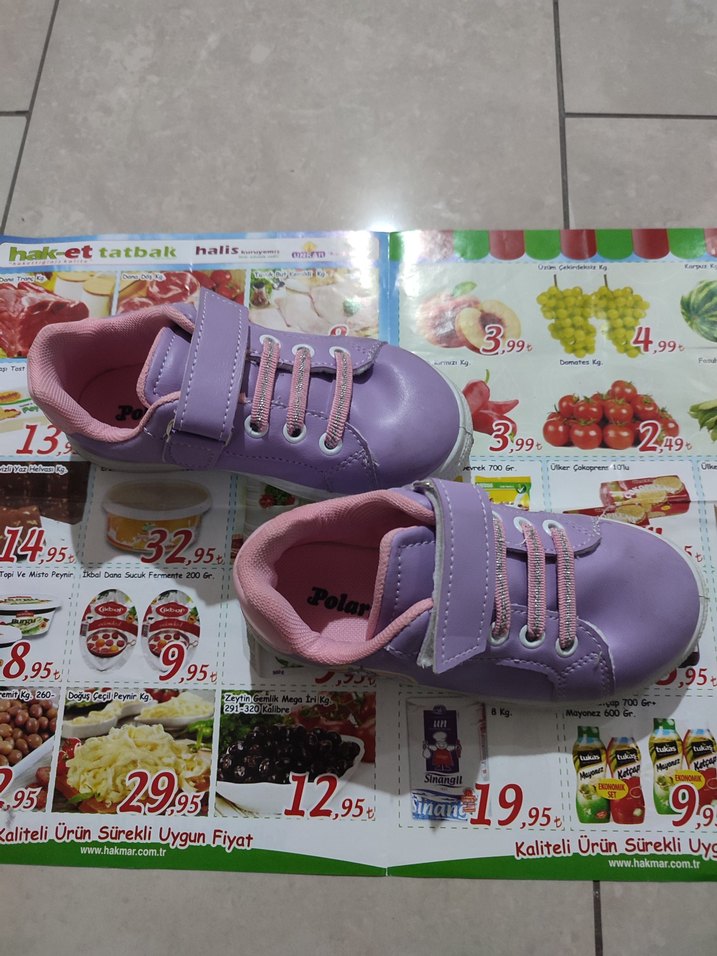 Mor Baskılı Kız Çocuk Spor Ayakkabı polaris - Görsel 2