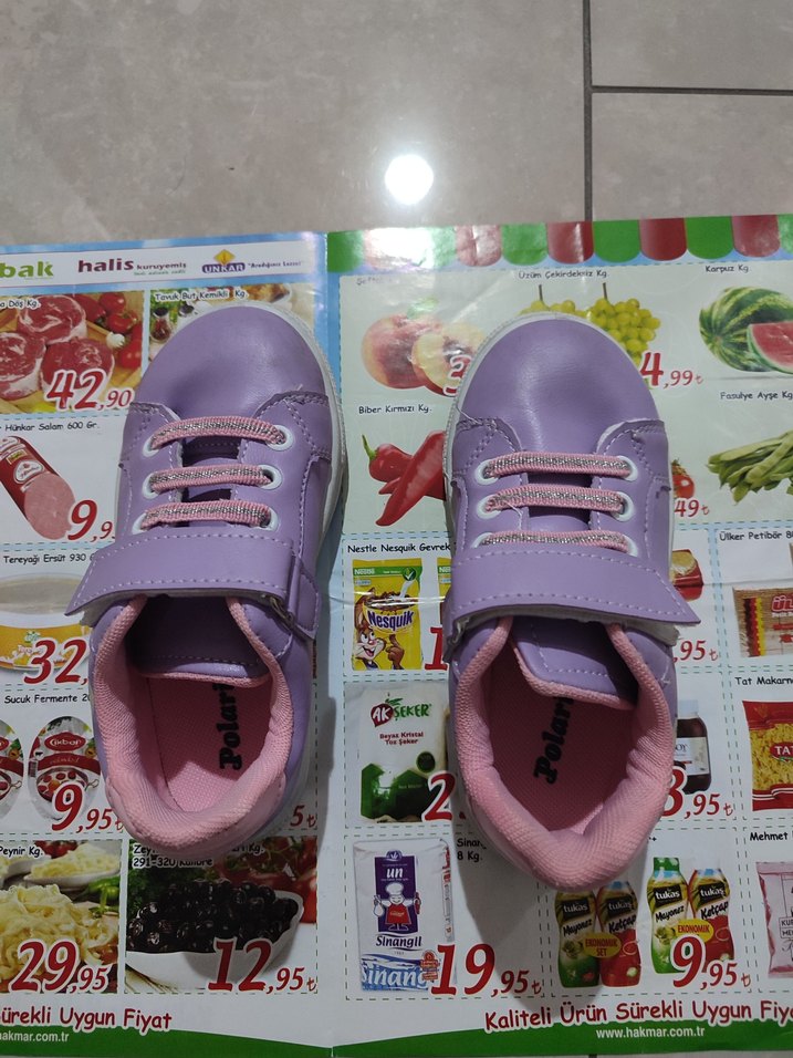 Mor Baskılı Kız Çocuk Spor Ayakkabı polaris - Görsel 3