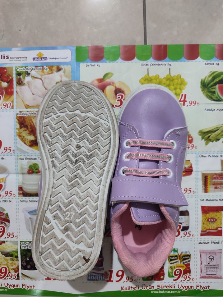 Mor Baskılı Kız Çocuk Spor Ayakkabı polaris - Görsel 4