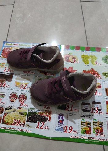 Bordo Kız Çocuk Spor Ayakkabı Velcro - Görsel 2