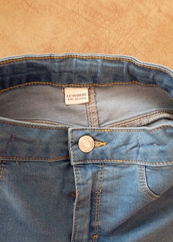 9 Yaş Beden Kız Çocuk Mavi Denim Fırfırlı Etek