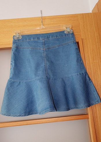 LC Waikiki Kız Çocuk Mavi Denim Fırfırlı Etek