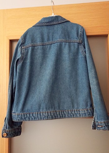8 Yaş Beden Düğmeli Mavi çocuk Denim Ceket
