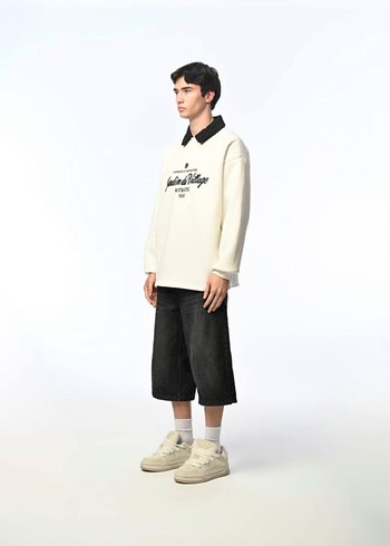H&M Kolej stili şardonlu Sweatshirt