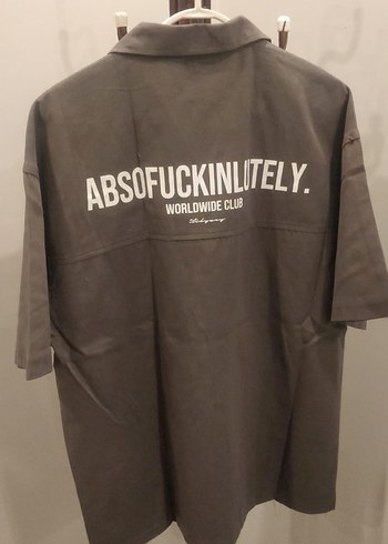 Gri Kısa Kollu Düğmeli Erkek kot Gömlek - Görsel 2