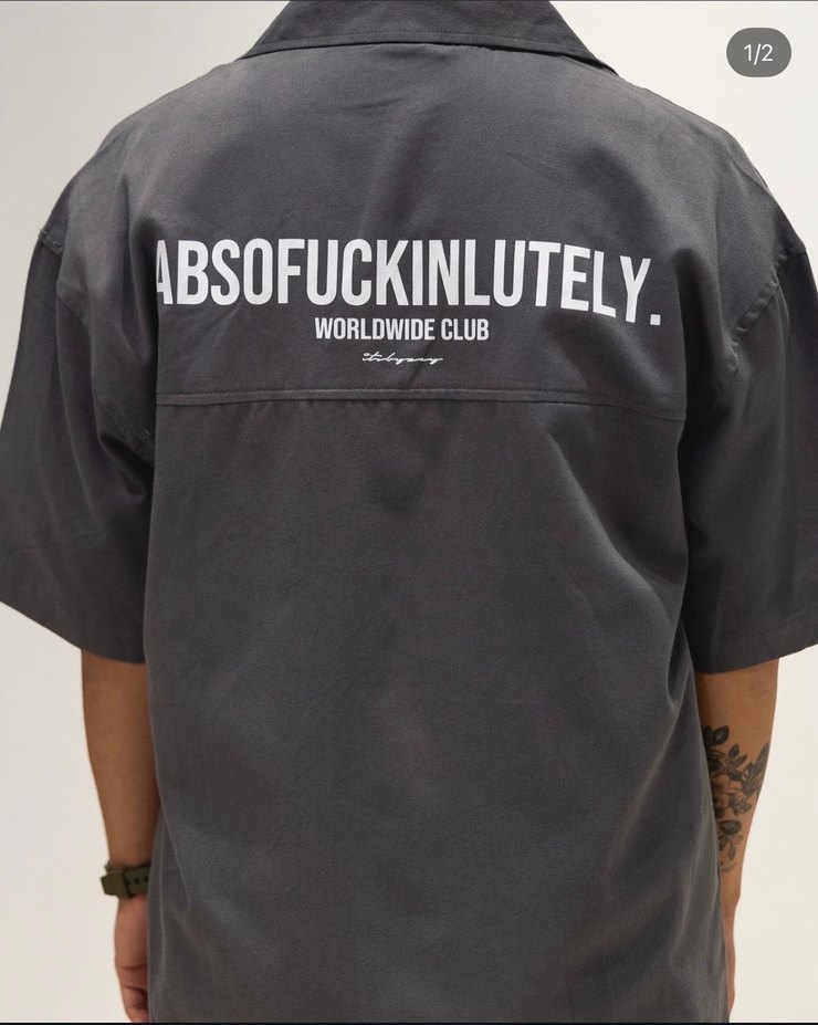 Gri Kısa Kollu Düğmeli Erkek kot Gömlek - Görsel 4