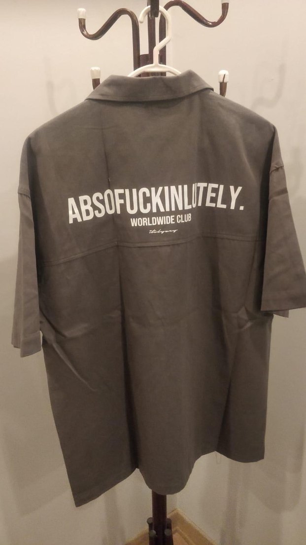 Gri Kısa Kollu Düğmeli Erkek kot Gömlek - Görsel 2