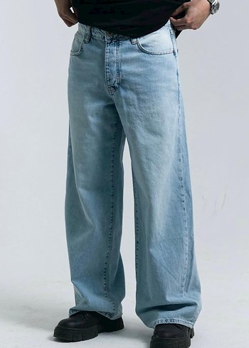 Bol kesim baggy jean pantolon - Görsel 3