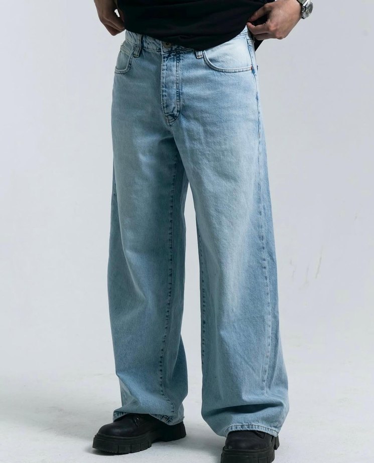 Bol kesim baggy jean pantolon - Görsel 3