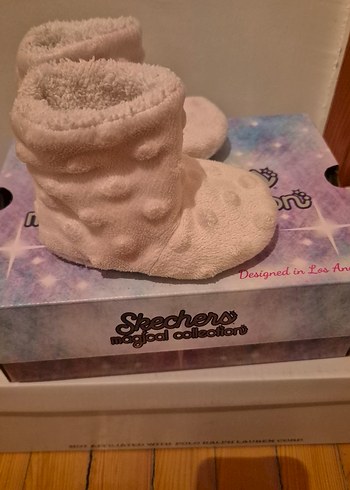 Beyaz Örgü Kız Çocuk Sıcak Patik - Görsel 2