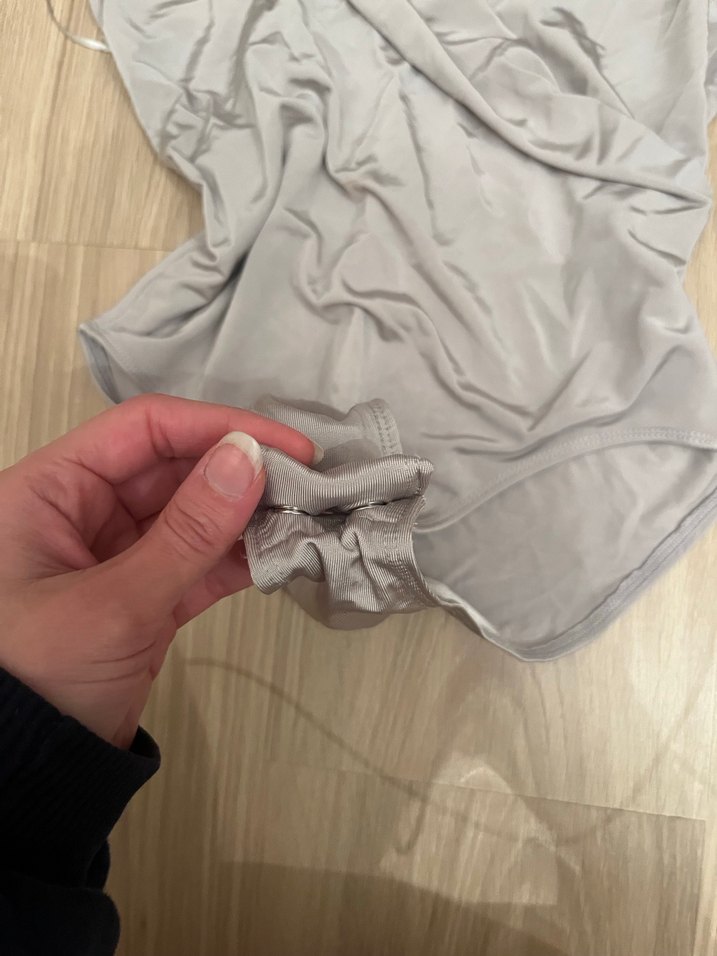 Bej Drapeli İnce Askılı Kadın Mayo - Görsel 2