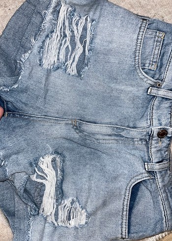 Kadın Mini Kot Şort - Görsel 5